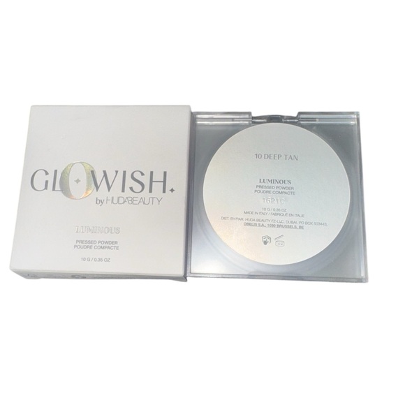 New HUDA BEAUTY GLOWISH Luminous Pressed Powder Shade 10 Deep Tan - Picture 2 of 4